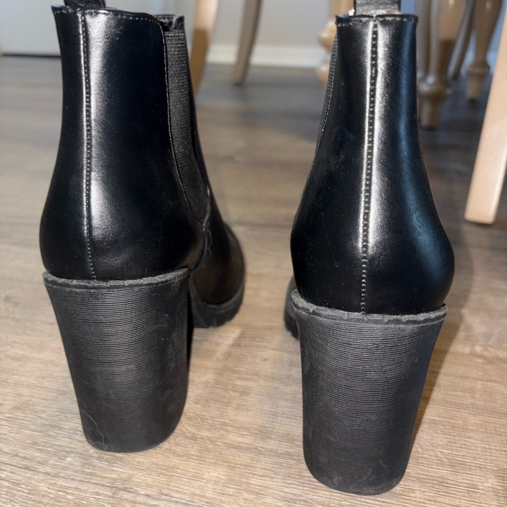 Black Ankle Boots with Block Heel - Picture 3 of 3